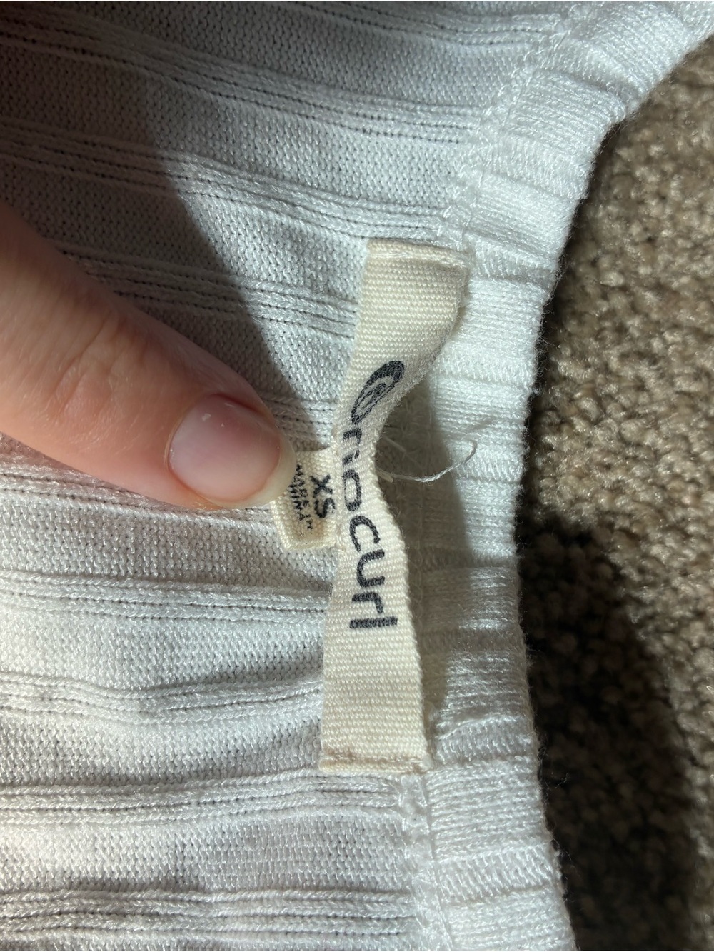 Rip Curl Cream Ribbed Tank Top - Picture 2 of 2